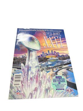 VTG Super Bowl XXVI 1992 NFL magasine, trading card insert, pics SKU 10-313